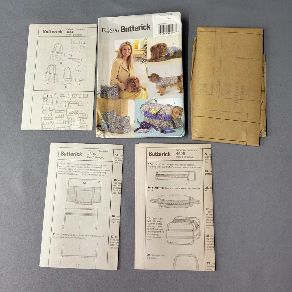 Butterick Sewing Pattern #B4696 Misses & Dog Accessories‎ UNCUT Craft Hobby